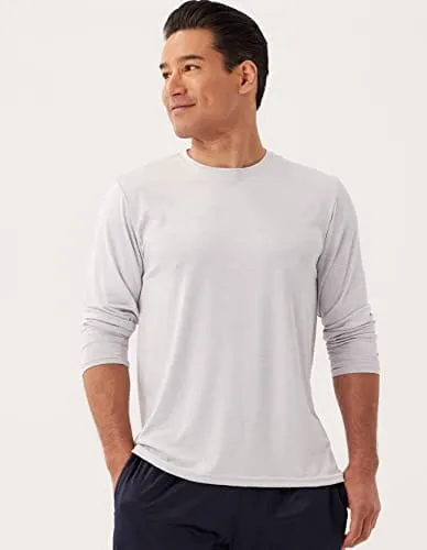 4 Pack:Mens Long Sleeve T-Shirt Workout Clothes Quick Dry Fit Gym Tee Shirt Athletic Active Performance Casual Moisture Wicking Exercise Clothing Running Cool Sport Training Undershirt Top-Set 2,XL