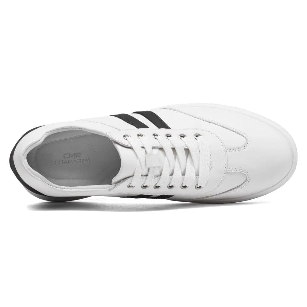 7 CM / 2.76 Inches CMR CHAMARIPA Elevator Sneakers - Height Enhancing Shoes - Casual Men's White Sneakers