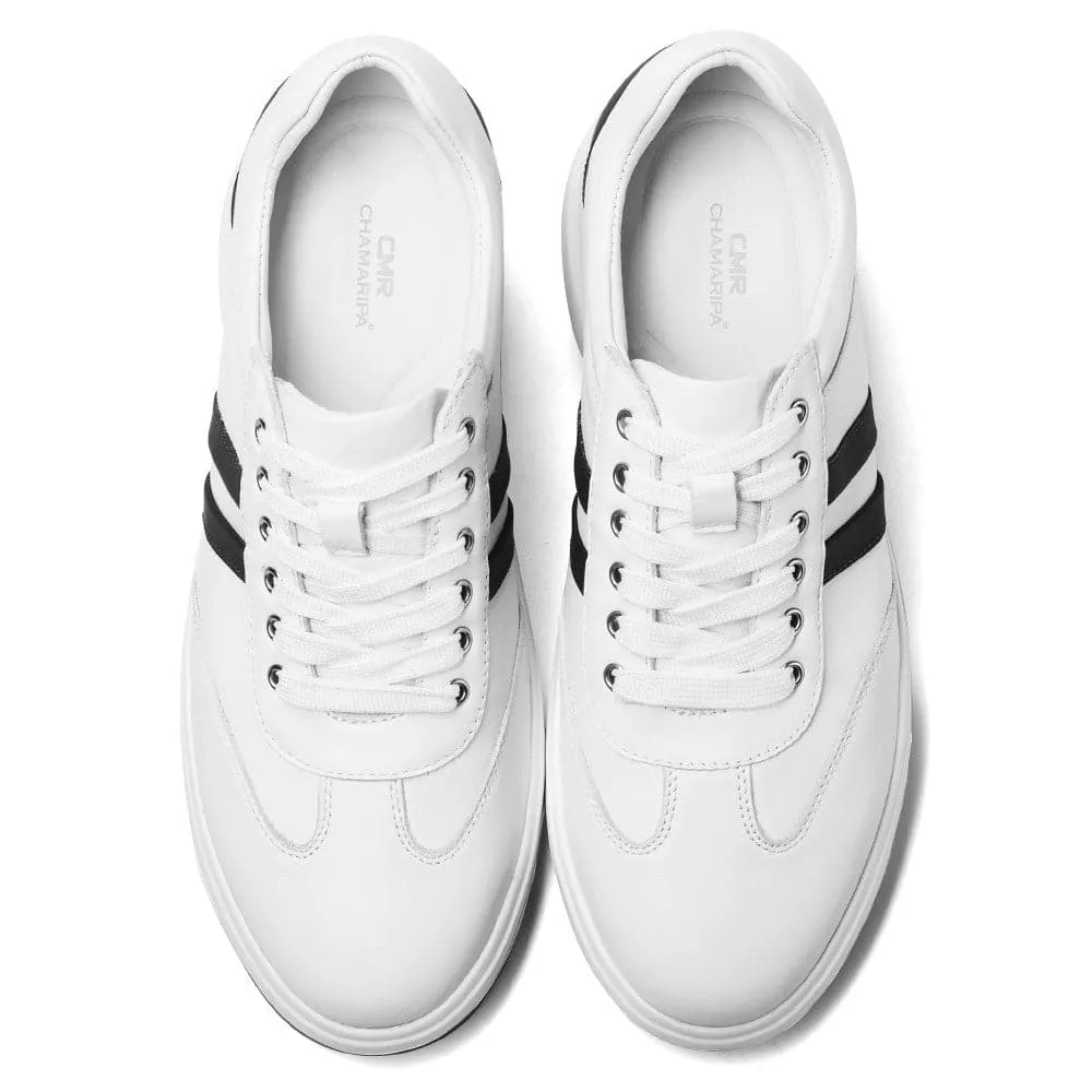 7 CM / 2.76 Inches CMR CHAMARIPA Elevator Sneakers - Height Enhancing Shoes - Casual Men's White Sneakers