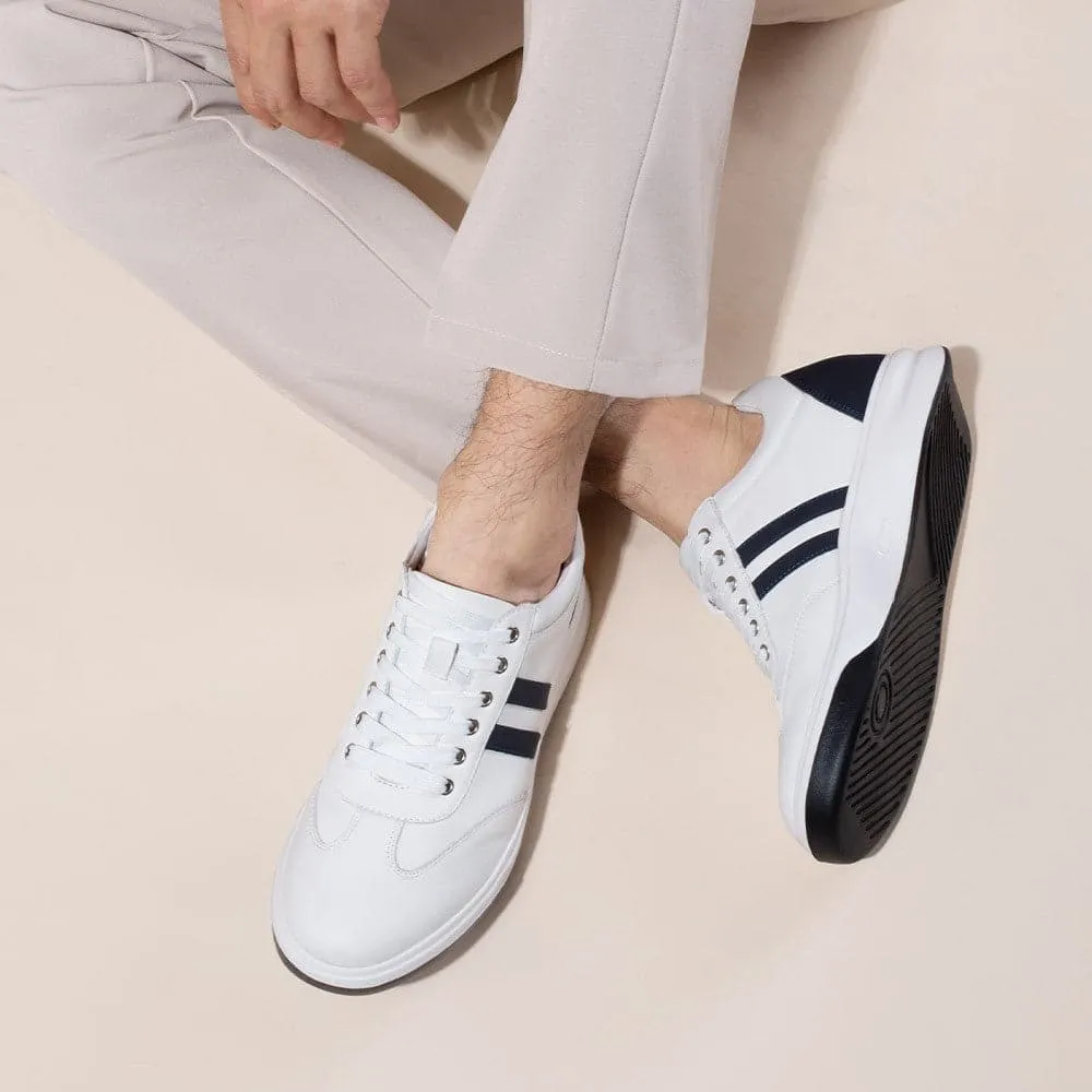 7 CM / 2.76 Inches CMR CHAMARIPA Elevator Sneakers - Height Enhancing Shoes - Casual Men's White Sneakers