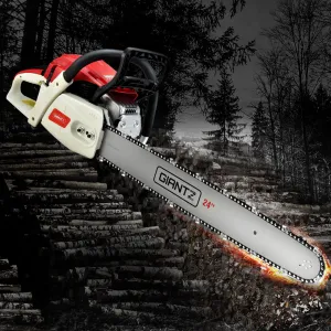 88CC 6.8HP Petrol Chainsaw 24" Bar E-Start, Safety Kit, Giantz
