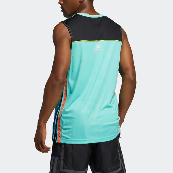 adidas Hrdn Tank Logo Gym Training Basketball Sports Vest Green