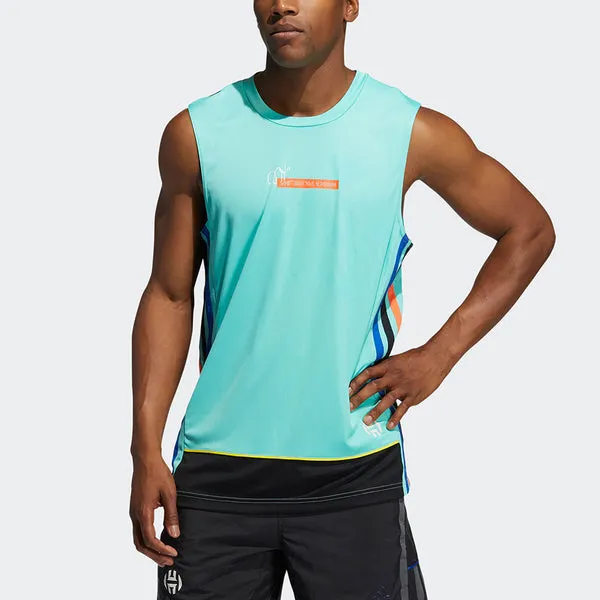 adidas Hrdn Tank Logo Gym Training Basketball Sports Vest Green