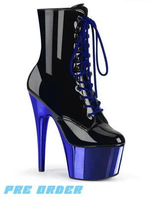 ADORE-1020 - BLACK PATENT & BLUE CHROME ✰ PRE ORDER ✰