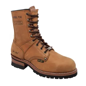 AdTec Men's 9" Steel Toe Logger Brown