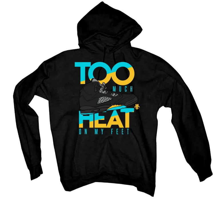 Air Jordan 5 Aqua - Black T-Shirt (too  much heat)