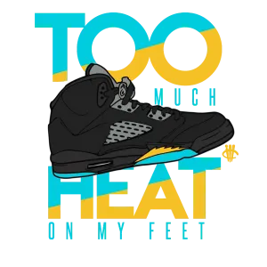 Air Jordan 5 Aqua - Black T-Shirt (too  much heat)