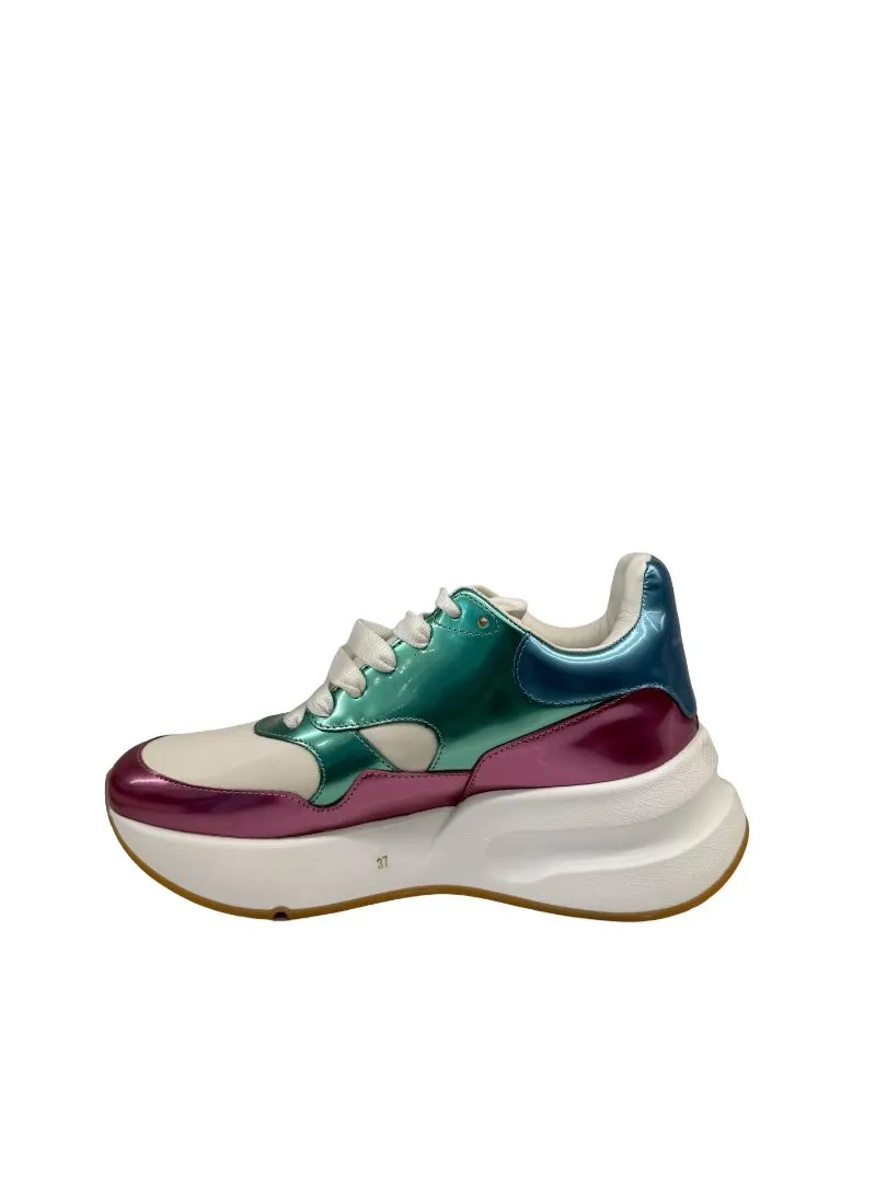 Alexander McQueen White/Multi Chunky Sneakers. Size: 37