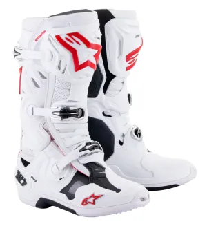 Alpinestars Tech 10 Supervented Motocross Boots White Bright Red