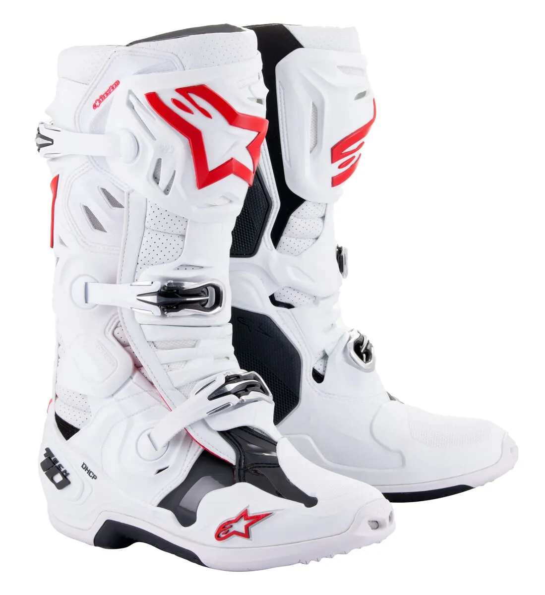 Alpinestars Tech 10 Supervented Motocross Boots White Bright Red