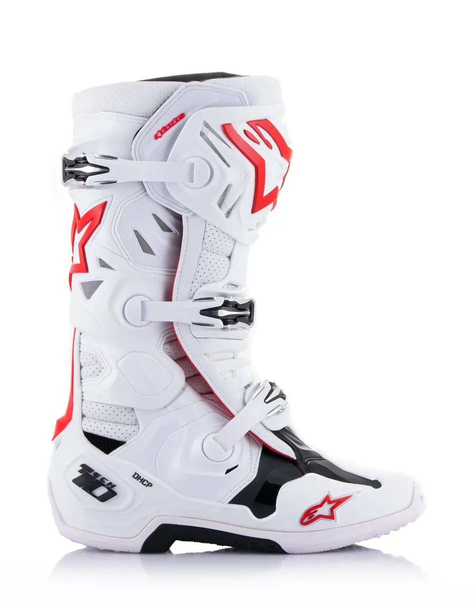 Alpinestars Tech 10 Supervented Motocross Boots White Bright Red