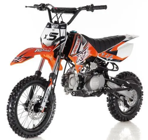 Apollo DB-X5 RFZ Dirt 125CC. 30"Seat Height, 14" Front Tire, 4 Speed Manual Pit Bike-OFF ROAD ONLY, CA Legal