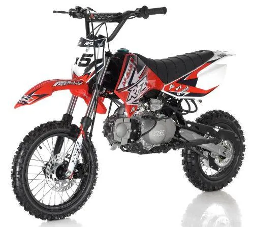 Apollo DB-X5 RFZ Dirt 125CC. 30"Seat Height, 14" Front Tire, 4 Speed Manual Pit Bike-OFF ROAD ONLY, CA Legal