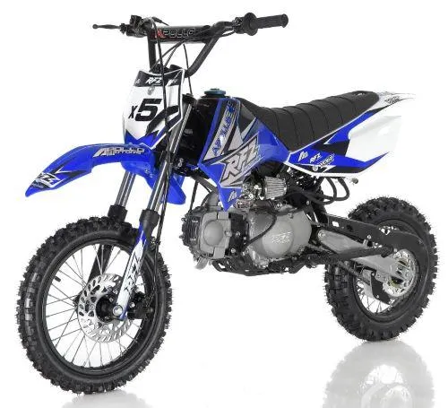 Apollo DB-X5 RFZ Dirt 125CC. 30"Seat Height, 14" Front Tire, 4 Speed Manual Pit Bike-OFF ROAD ONLY, CA Legal