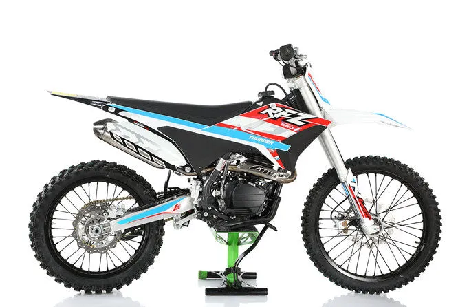 Apollo RFZ 250cc Thunder Adult Dirt Bike, 35.8-inch seat height, 5 speed manual Trans, Electric Start, CA Legal