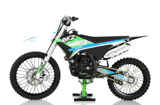 Apollo RFZ 250cc Thunder Adult Dirt Bike, 35.8-inch seat height, 5 speed manual Trans, Electric Start, CA Legal