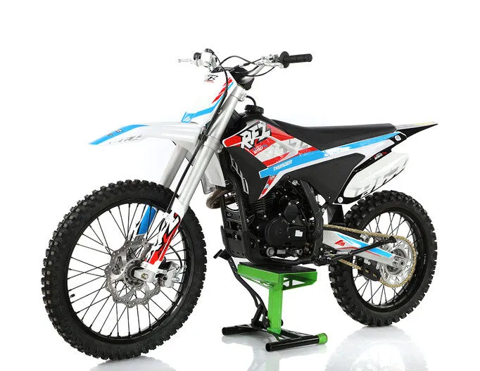 Apollo RFZ 250cc Thunder Adult Dirt Bike, 35.8-inch seat height, 5 speed manual Trans, Electric Start, CA Legal