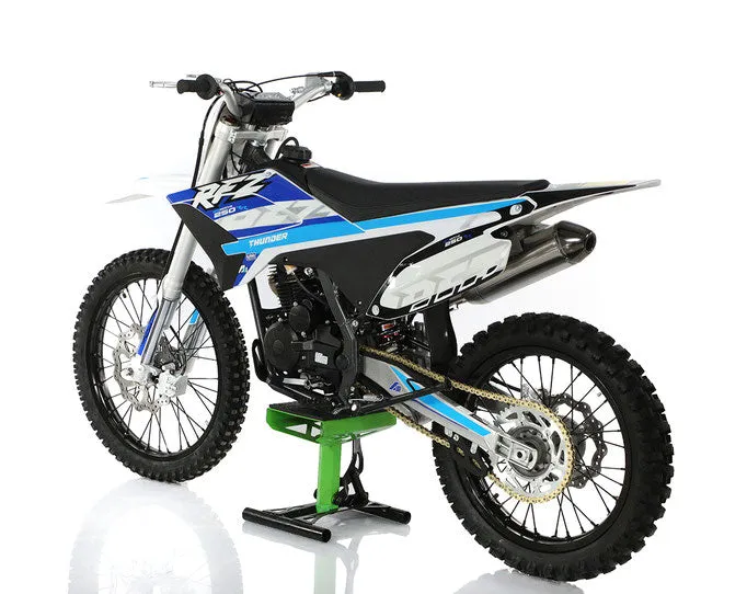 Apollo RFZ 250cc Thunder Adult Dirt Bike, 35.8-inch seat height, 5 speed manual Trans, Electric Start, CA Legal