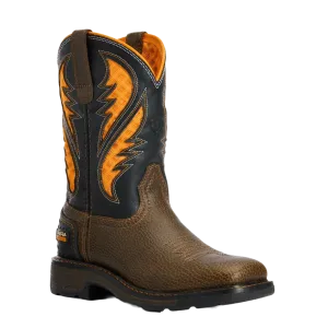 Ariat® Children's Cocoa Brown Work Orange VentTEK™ Boots 10034159