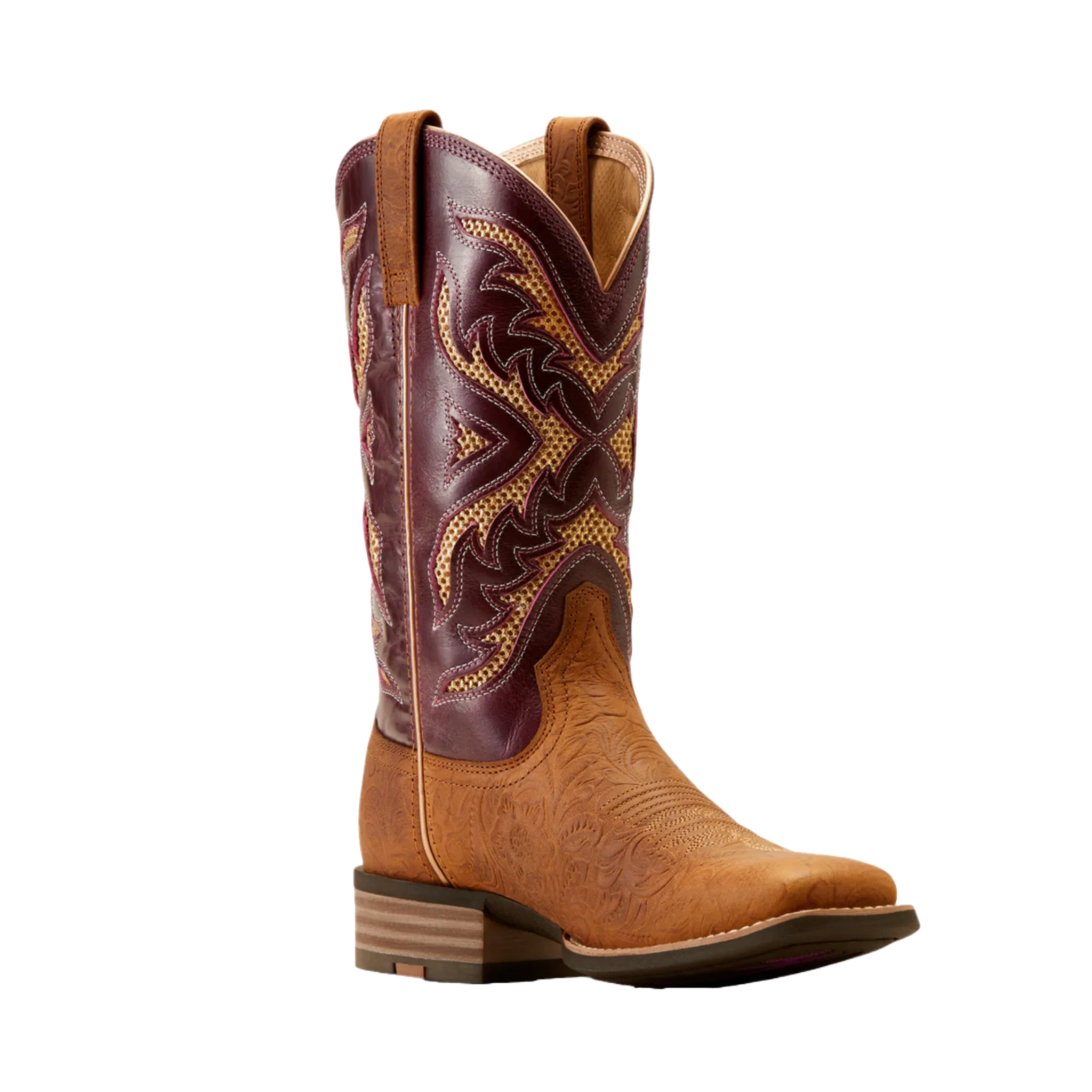 Ariat Ladies San Angelo VentTEK 360 Tooled Toasted Almond Western Boots 10051023