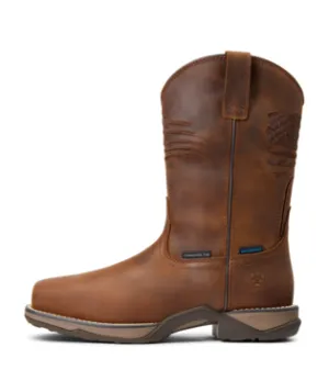 Ariat Women's Boots, 10 inch Anthem Patriot Waterproof Composite Toe Work Boot 10040433 DISTRESSED BROWN