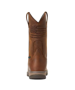 Ariat Women's Boots, 10 inch Anthem Patriot Waterproof Composite Toe Work Boot 10040433 DISTRESSED BROWN