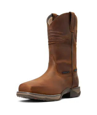 Ariat Women's Boots, 10 inch Anthem Patriot Waterproof Composite Toe Work Boot 10040433 DISTRESSED BROWN
