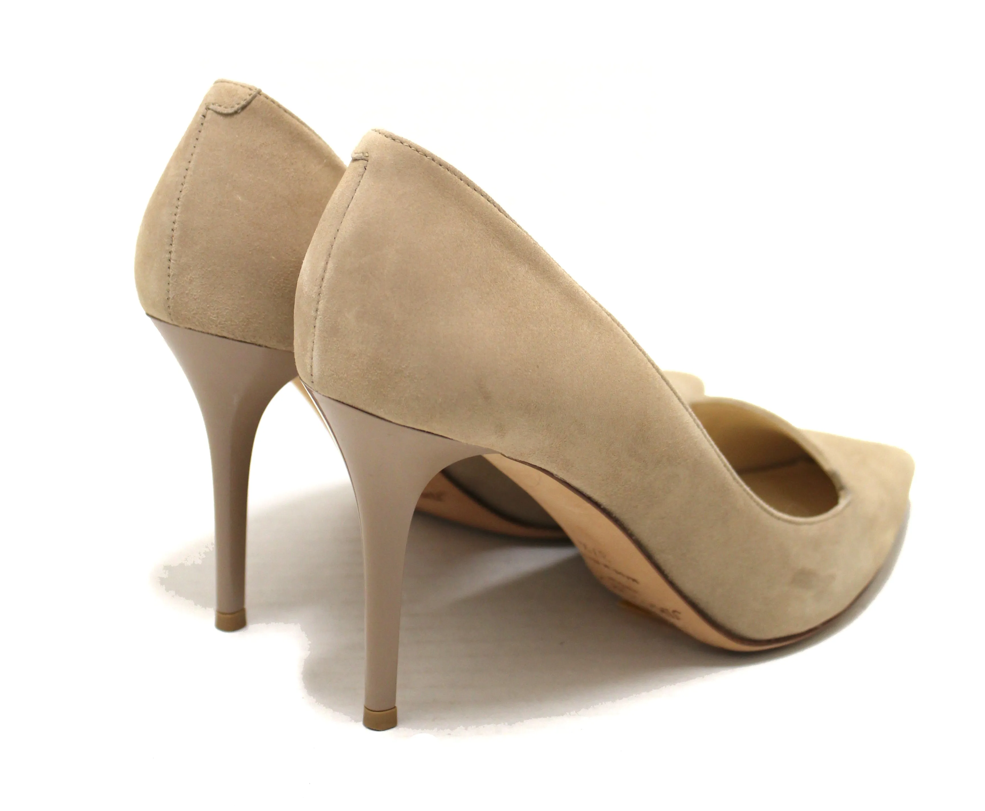 Authentic Jimmy Choo Beige Pointed Toe Suede Heels Size 37.5