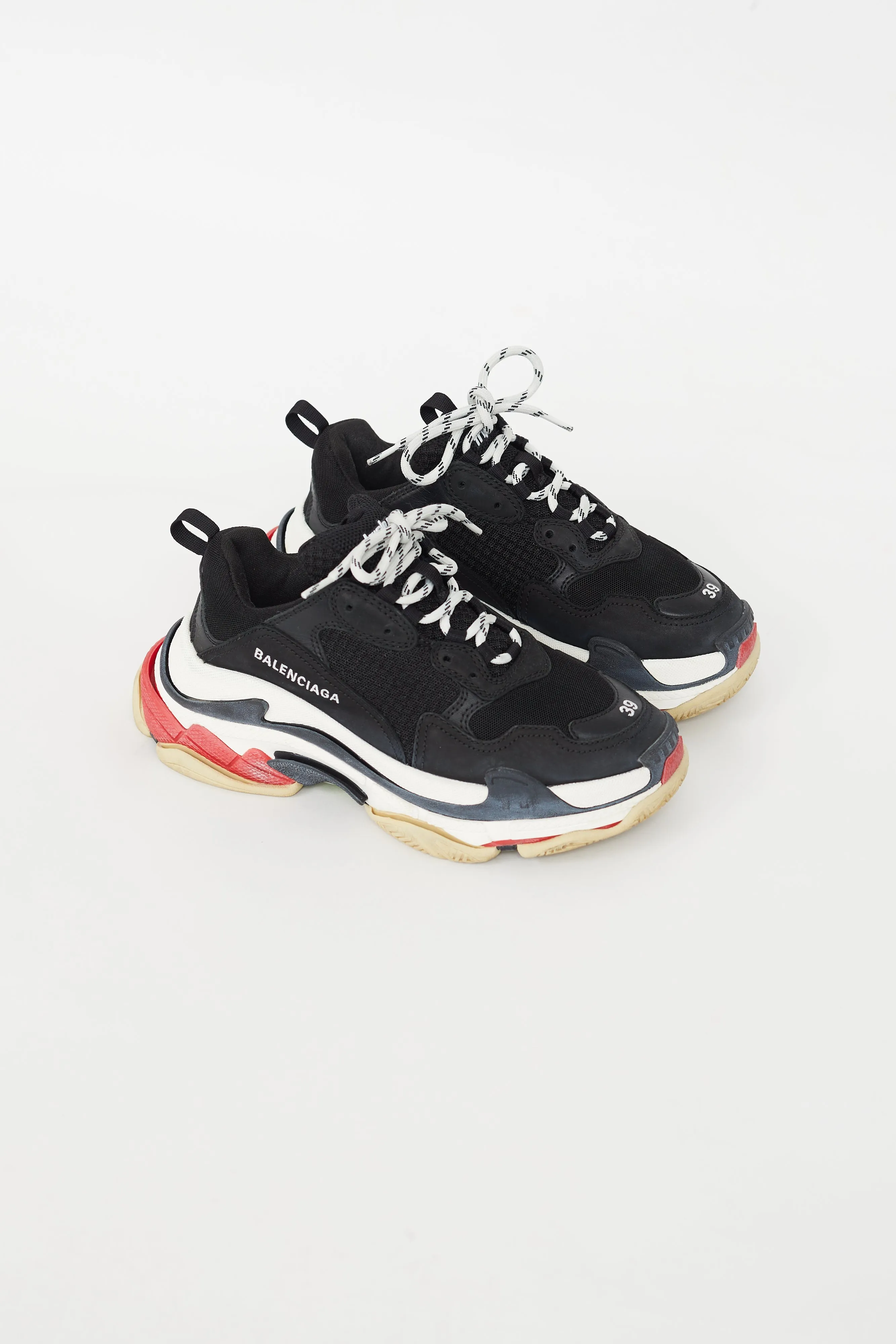Black & Red Triple S Sneaker