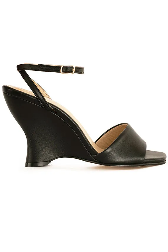 Black Elsa Wedge Sandal
