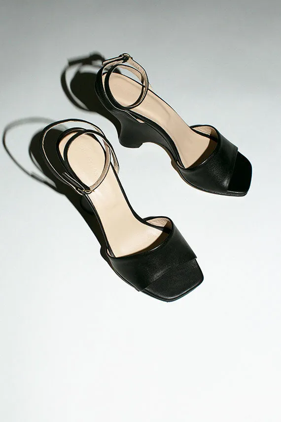 Black Elsa Wedge Sandal