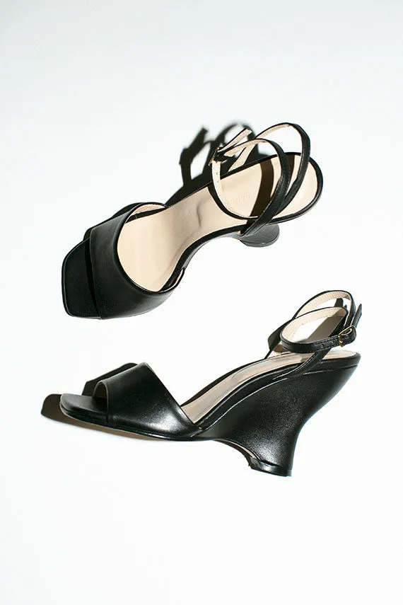Black Elsa Wedge Sandal