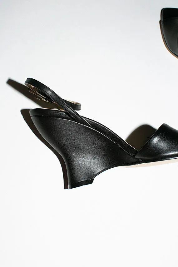 Black Elsa Wedge Sandal