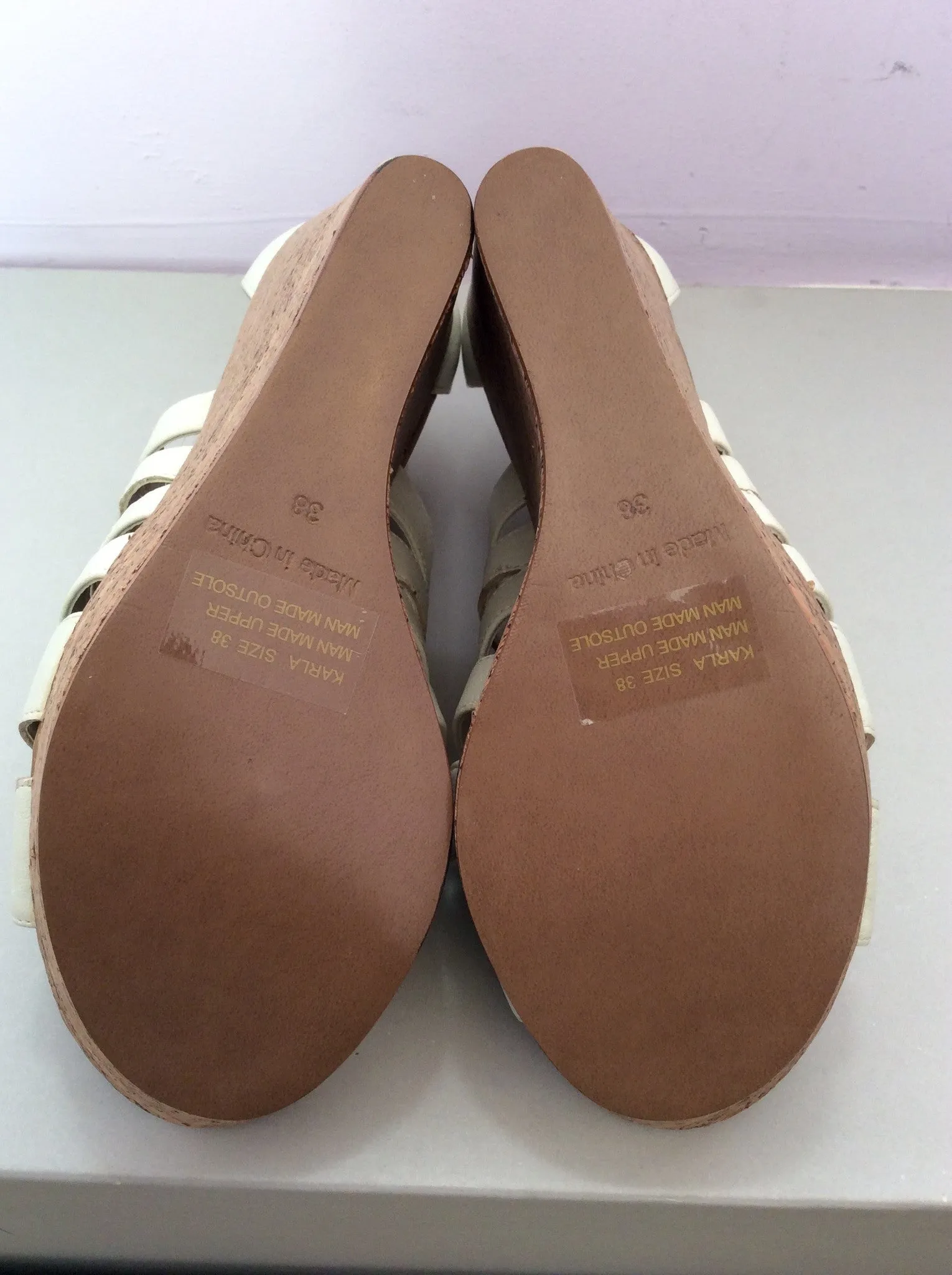 Brand New Carvela White Wedge Heel Sandals Size 3.5/36