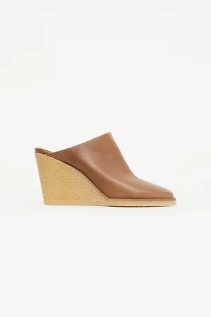 Brown Leather Takita Wedge Mule
