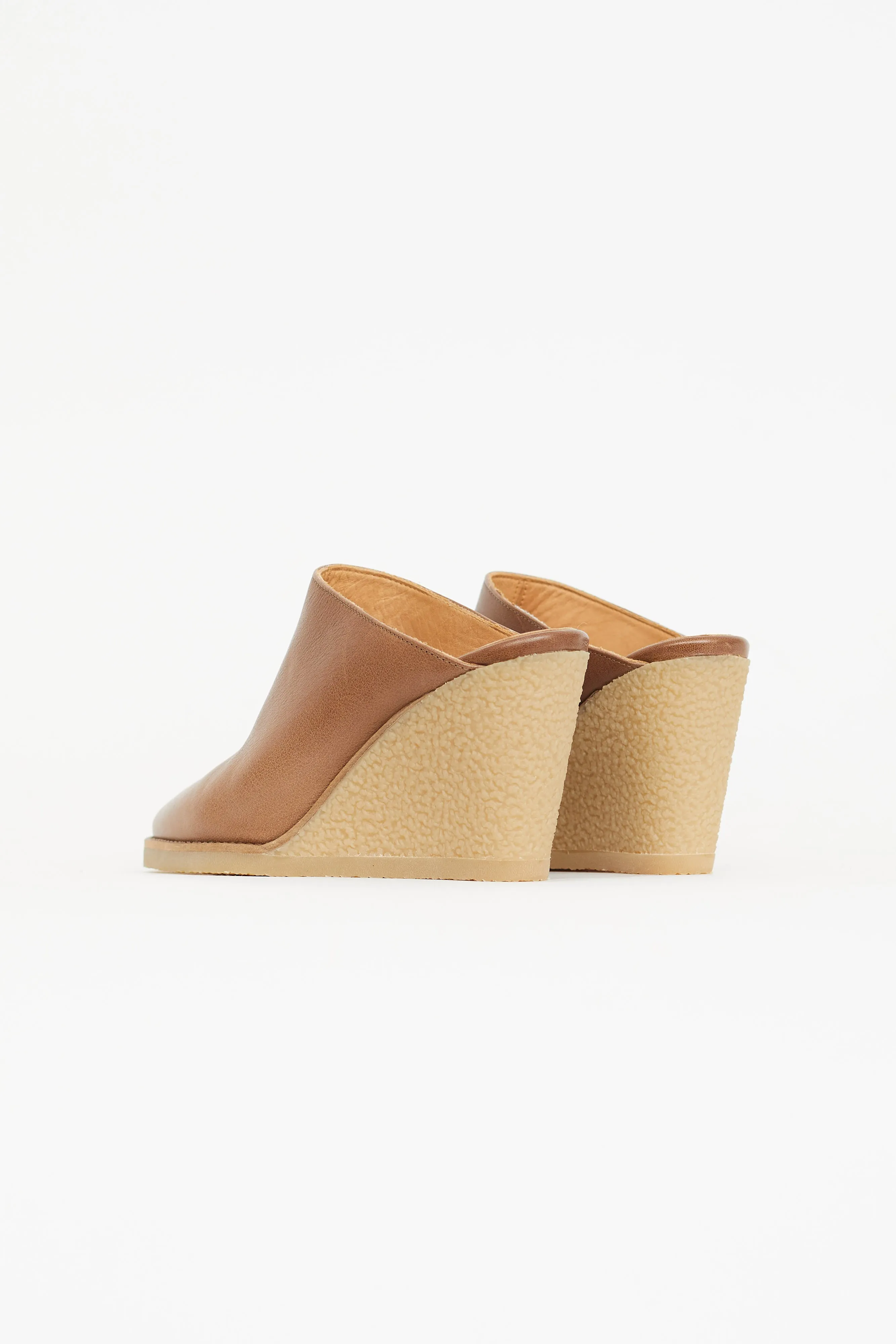 Brown Leather Takita Wedge Mule