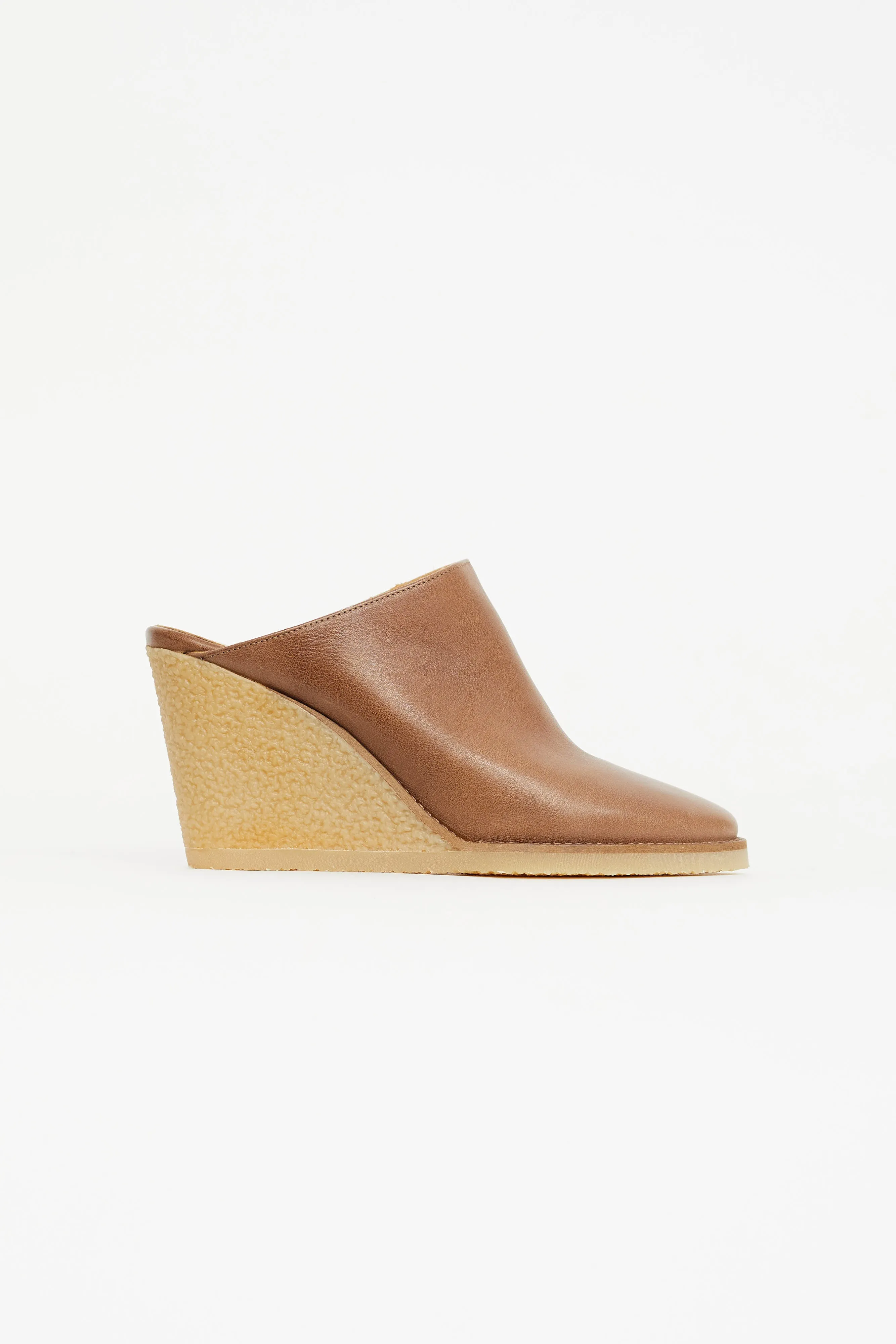 Brown Leather Takita Wedge Mule