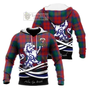 Byres (Byses) Tartan Knitted Hoodie with Alba Gu Brath Regal Lion Emblem