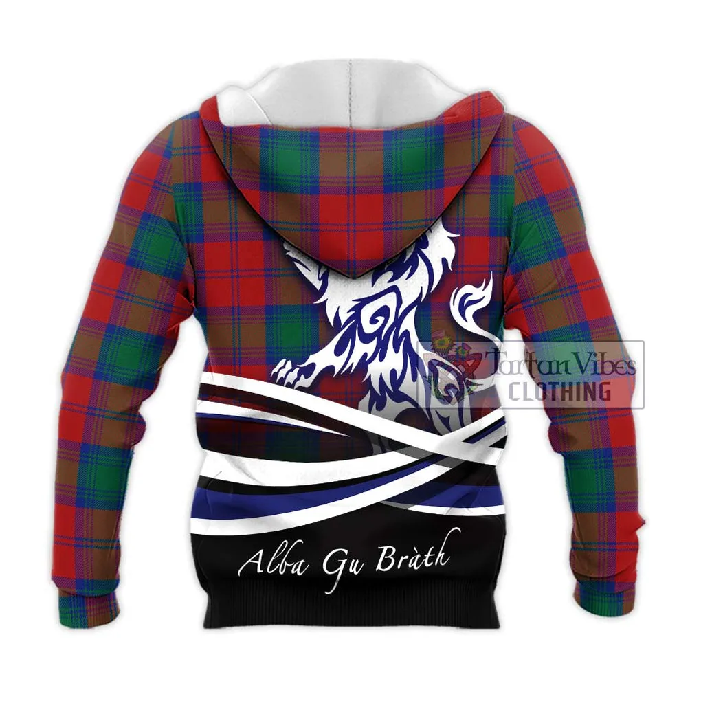 Byres (Byses) Tartan Knitted Hoodie with Alba Gu Brath Regal Lion Emblem