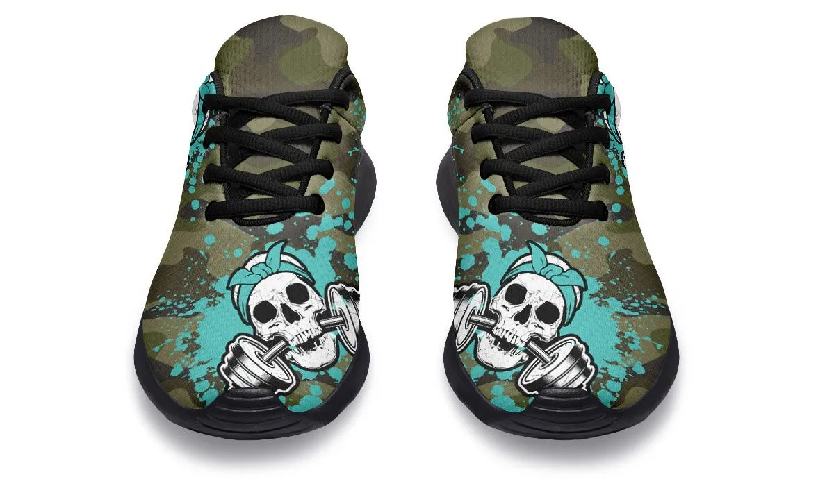 Camo Turquoise Splat Skull
