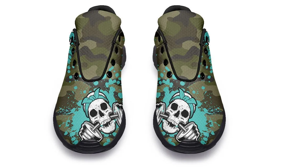 Camo Turquoise Splat Skull