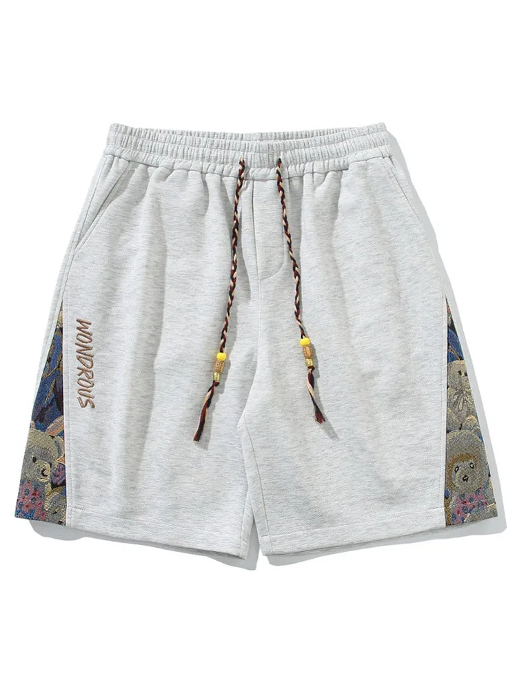 Casual Drawstring Splicing Shorts