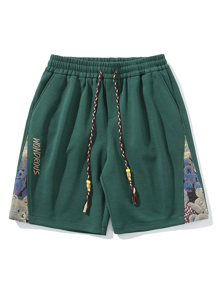 Casual Drawstring Splicing Shorts