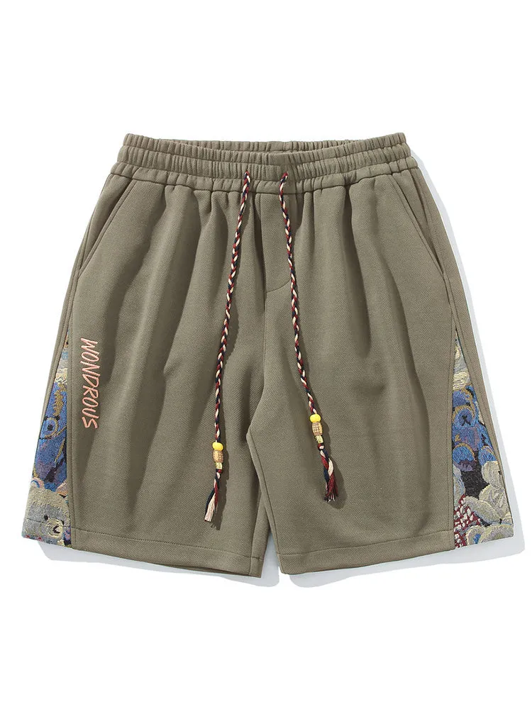 Casual Drawstring Splicing Shorts