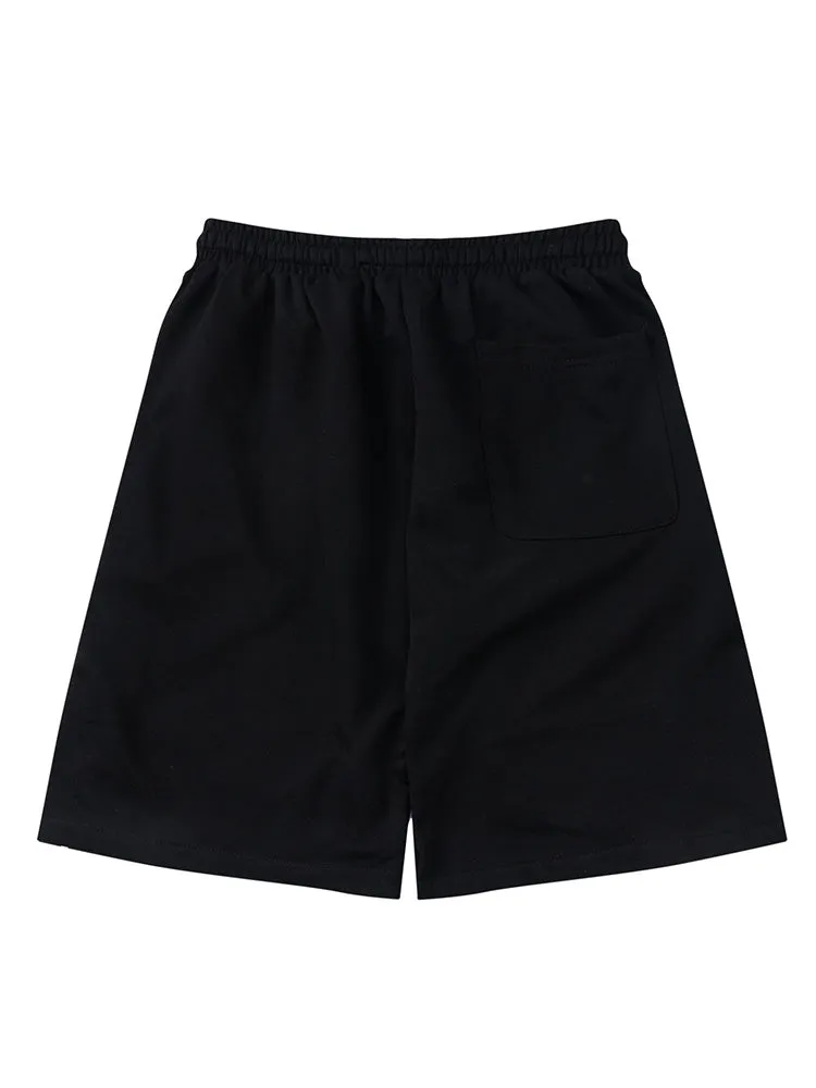 Casual Side Zippered Breasted Solid Color Buttoned Drawstring Shorts