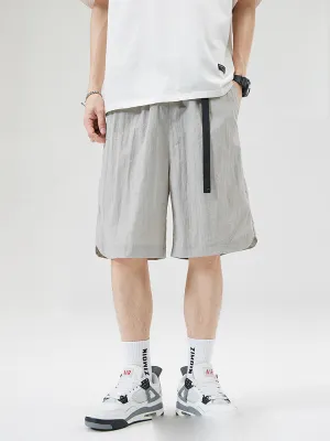 Casual Solid Color Drawstring Shorts