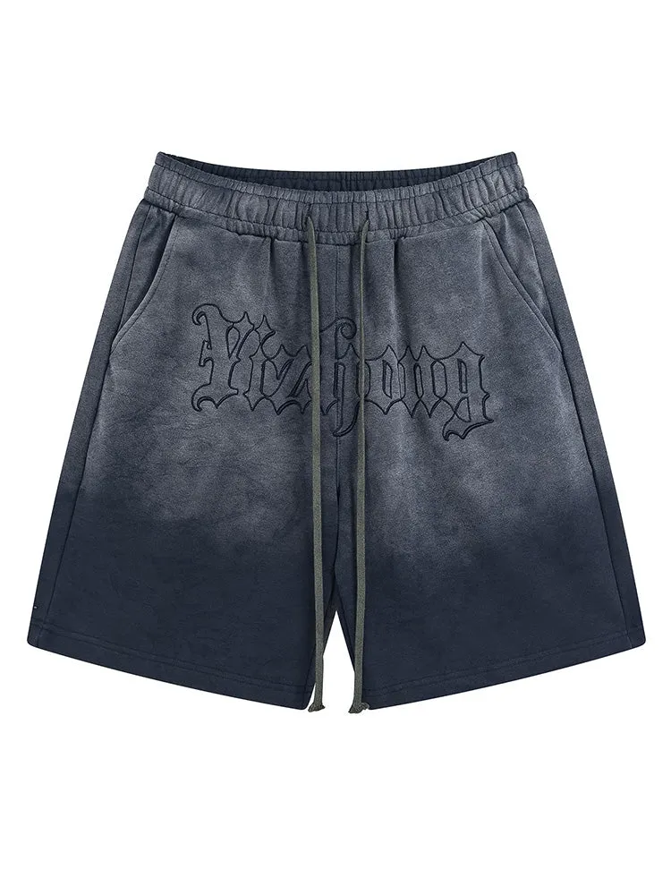 Casual Tie-Dye Gradient Drawstring Shorts