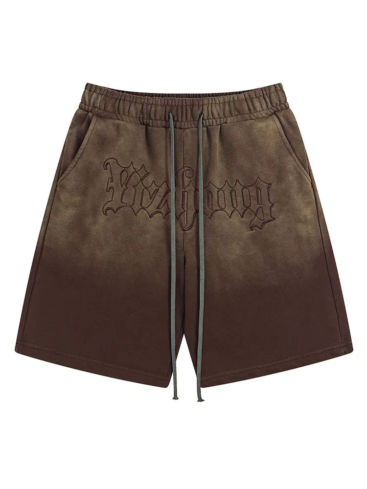 Casual Tie-Dye Gradient Drawstring Shorts