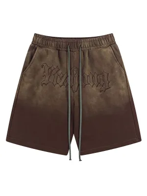 Casual Tie-Dye Gradient Drawstring Shorts
