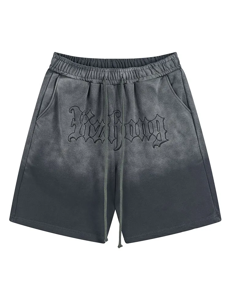 Casual Tie-Dye Gradient Drawstring Shorts